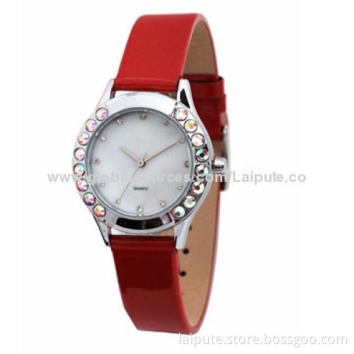 2014 Women's Fashionable Watches with Alloy Case and Leather BandNew